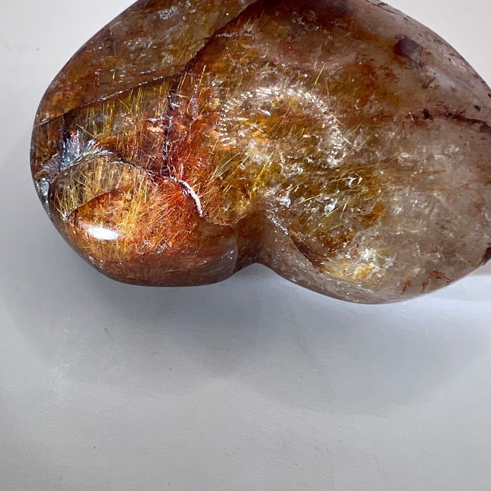 Golden Rutilated Clear Quartz Heart - Picture 3 of 16